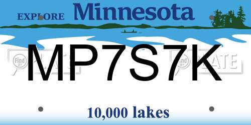 MP7S7K Minnesota License Plate
