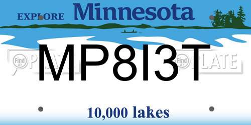 MP8I3T Minnesota License Plate