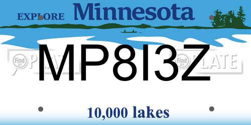 MP8I3Z Minnesota License Plate