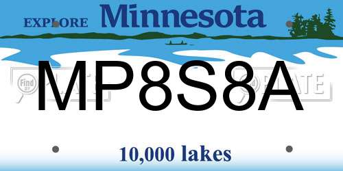MP8S8A Minnesota License Plate