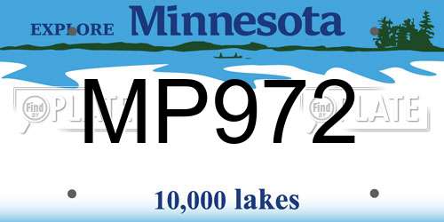 MP972 Minnesota License Plate