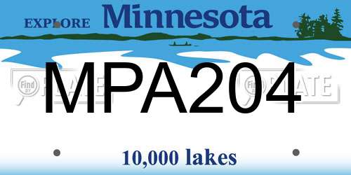 MPA204 Minnesota License Plate