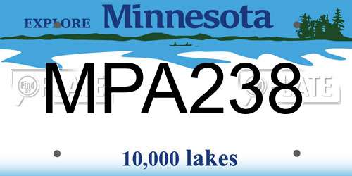 MPA238 Minnesota License Plate