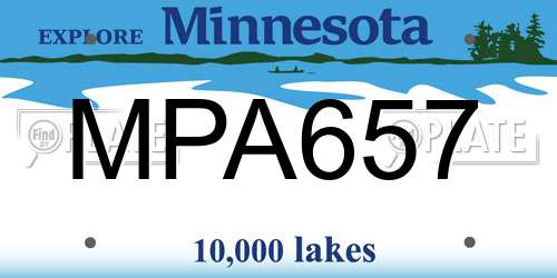 MPA657 Minnesota License Plate