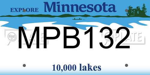 MPB132 Minnesota License Plate
