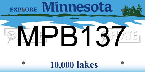MPB137 Minnesota License Plate