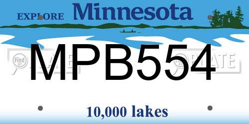 MPB554 Minnesota License Plate