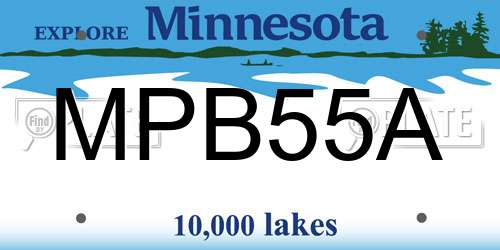 MPB55A Minnesota License Plate