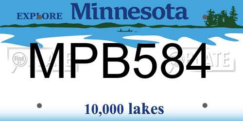 MPB584 Minnesota License Plate