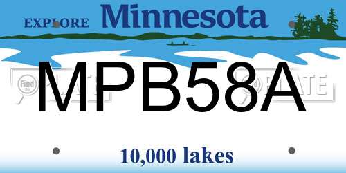 MPB58A Minnesota License Plate