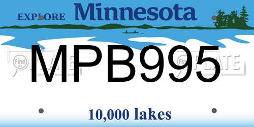MPB995 Minnesota License Plate