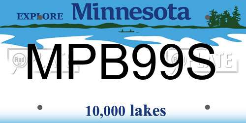 MPB99S Minnesota License Plate