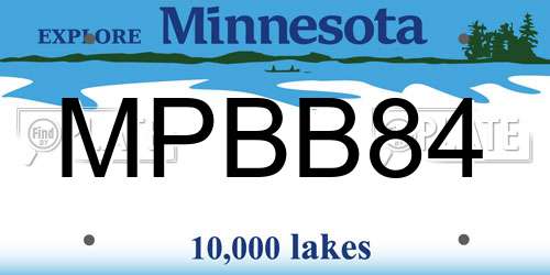 MPBB84 Minnesota License Plate
