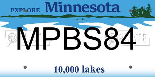 MPBS84 Minnesota License Plate