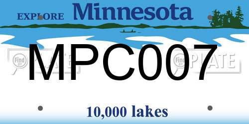 MPC007 Minnesota License Plate