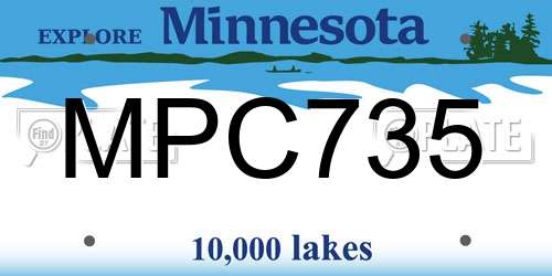 MPC735 Minnesota License Plate