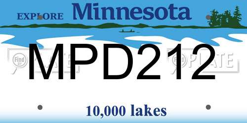 MPD212 Minnesota License Plate