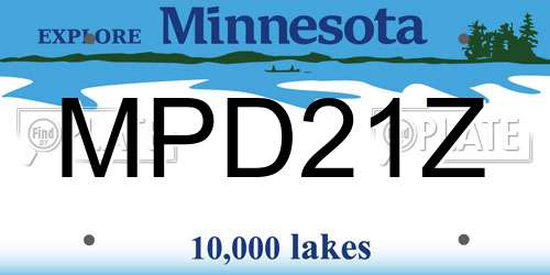 MPD21Z Minnesota License Plate