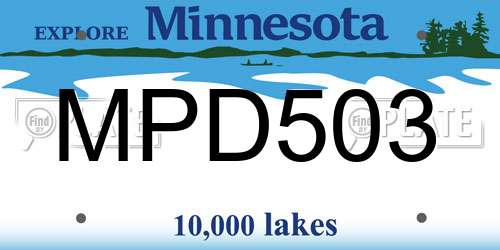 MPD503 Minnesota License Plate