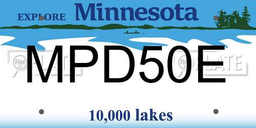 MPD50E Minnesota License Plate