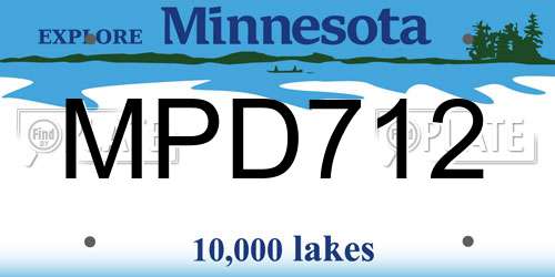 MPD712 Minnesota License Plate