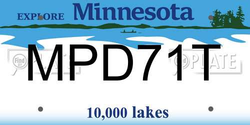 MPD71T Minnesota License Plate