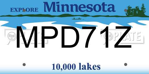 MPD71Z Minnesota License Plate