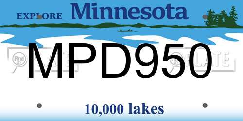 MPD950 Minnesota License Plate