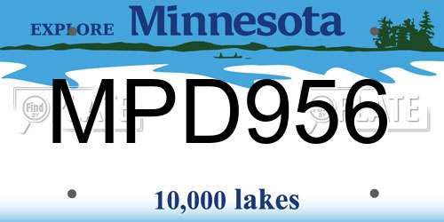 MPD956 Minnesota License Plate
