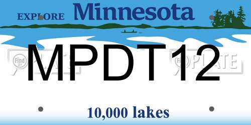 MPDT12 Minnesota License Plate