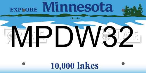 MPDW32 Minnesota License Plate