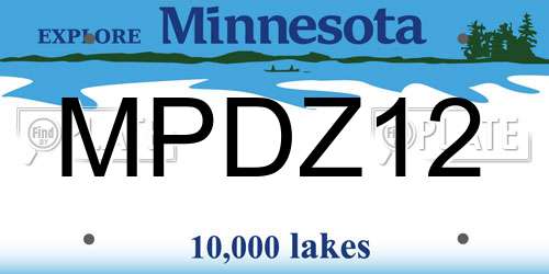 MPDZ12 Minnesota License Plate