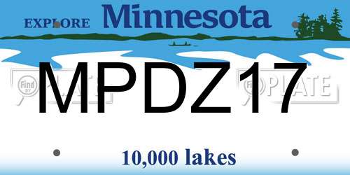 MPDZ17 Minnesota License Plate