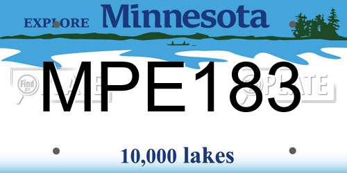 MPE183 Minnesota License Plate
