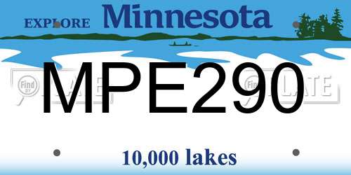 MPE290 Minnesota License Plate