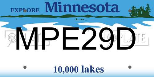 MPE29D Minnesota License Plate