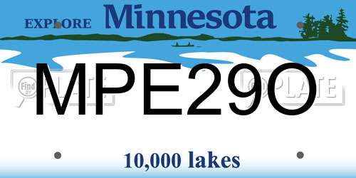 MPE29O Minnesota License Plate