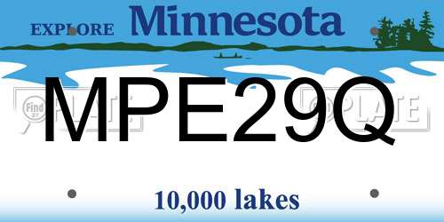 MPE29Q Minnesota License Plate