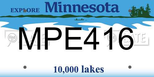 MPE416 Minnesota License Plate