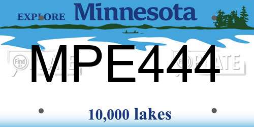 MPE444 Minnesota License Plate