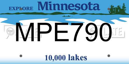 MPE790 Minnesota License Plate