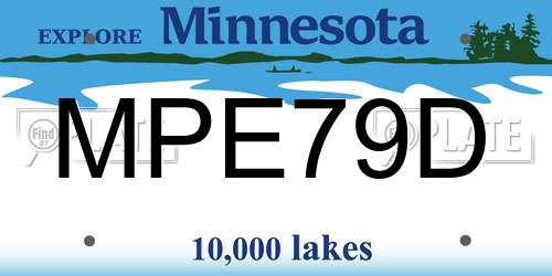 MPE79D Minnesota License Plate