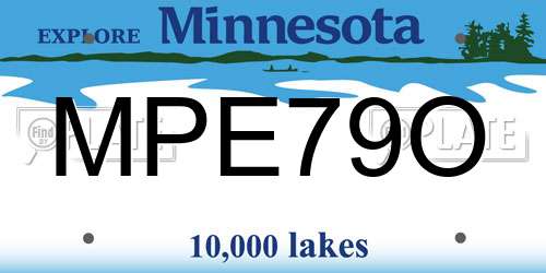MPE79O Minnesota License Plate