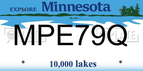 MPE79Q Minnesota License Plate