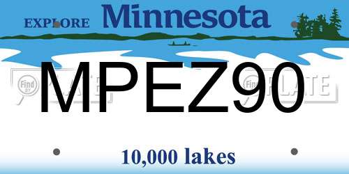 MPEZ90 Minnesota License Plate