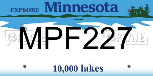 MPF227 Minnesota License Plate