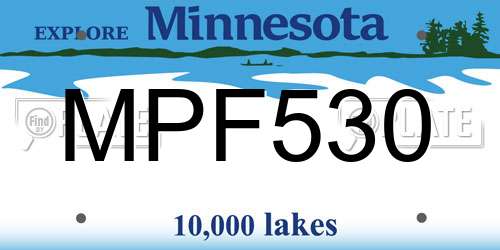 MPF530 Minnesota License Plate
