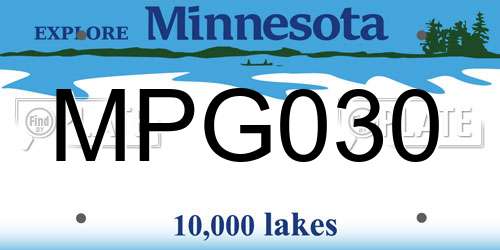 MPG030 Minnesota License Plate