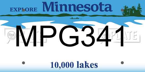 MPG341 Minnesota License Plate