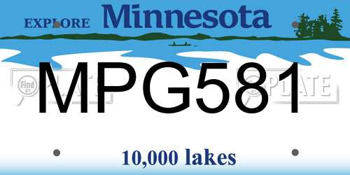 MPG581 Minnesota License Plate